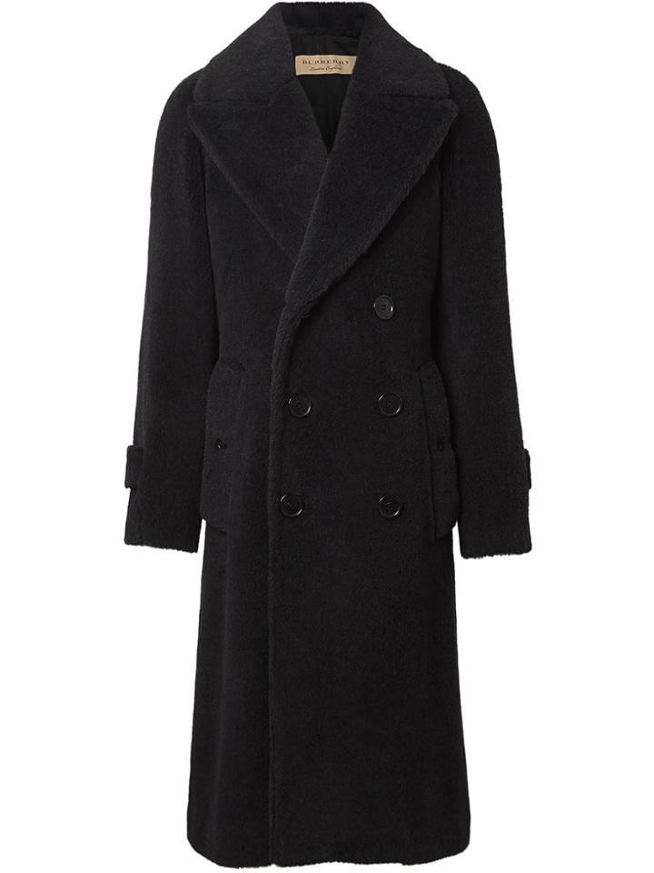 Burberry Alpaca Wool Cotton Double-breasted Coat - Grey