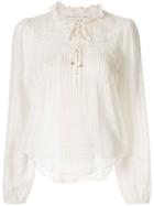 Veronica Beard Pleat-detailed Cropped Blouse - White