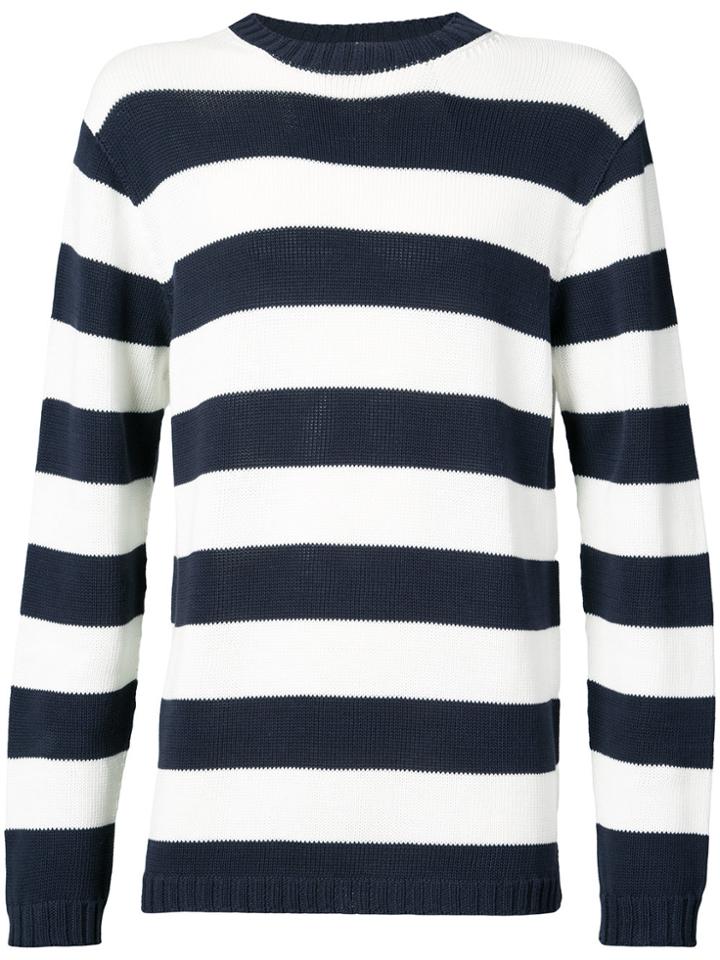 Junya Watanabe Comme Des Garçons Man Striped Fitted Sweater - Blue