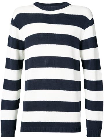 Junya Watanabe Comme Des Garçons Man Striped Fitted Sweater - Blue
