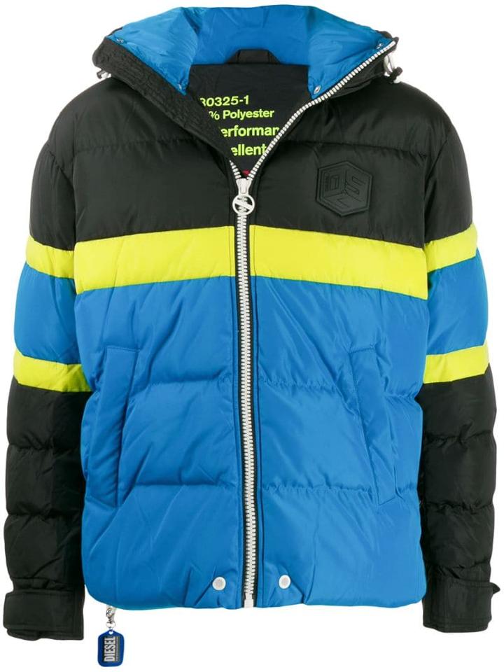 Diesel Hooded Puffer Jacket - Black