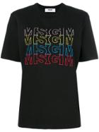 Msgm Embroidered Logo T-shirt - Black