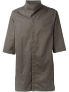 Rick Owens Funnel Neck Shirt, Men's, Size: 48, Grey, Cotton