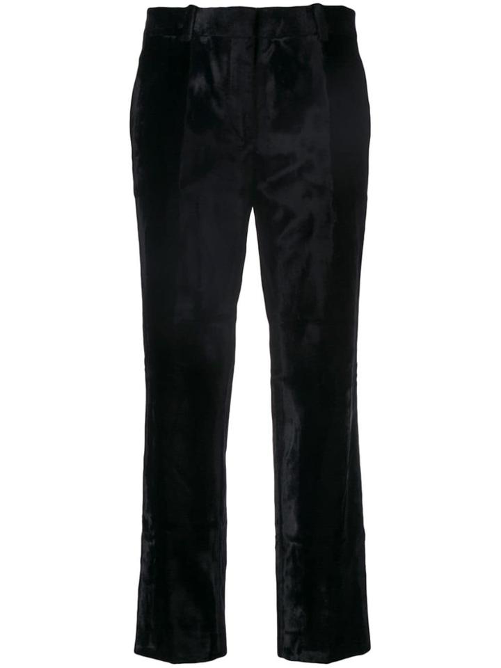 Jil Sander Faux Fur Cropped Trousers - Blue