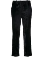 Jil Sander Faux Fur Cropped Trousers - Blue