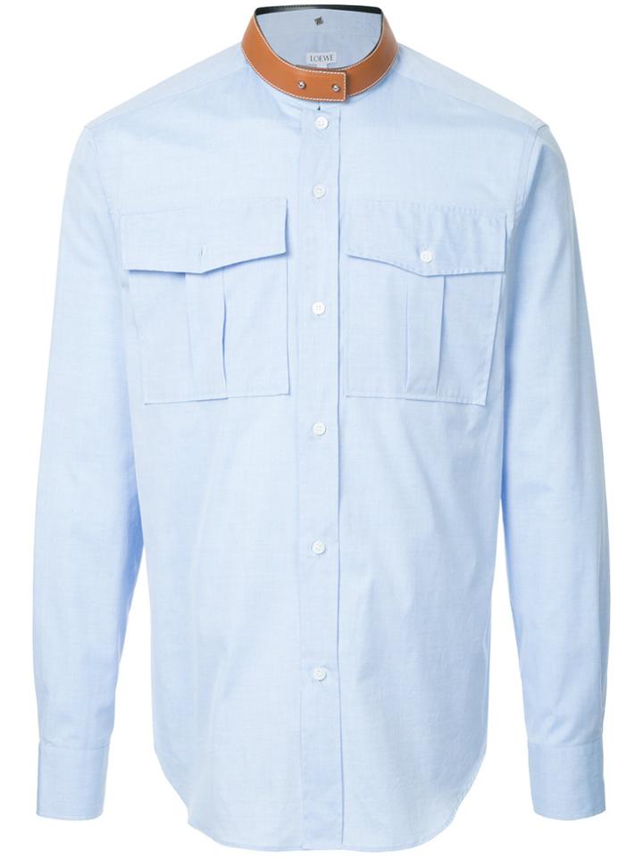 Loewe Leather Collar Shirt - Blue