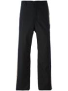 Ports 1961 Stripe Side Loose Fit Trousers, Men's, Size: 48, Black, Silk/cotton/polyamide/virgin Wool