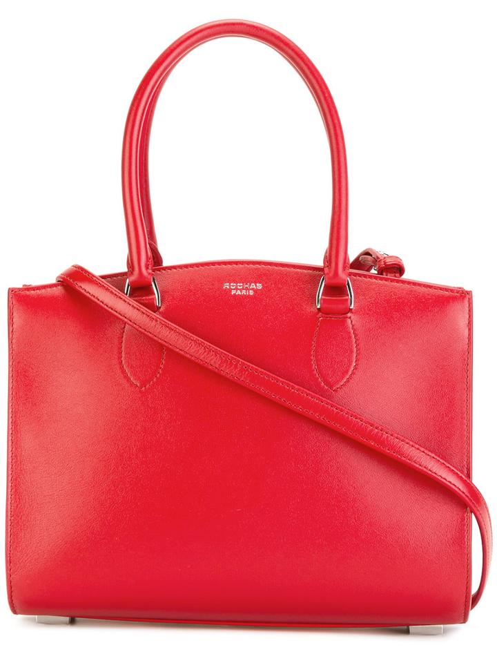 Rochas Plain Tote Bag, Women's, Red, Calf Leather