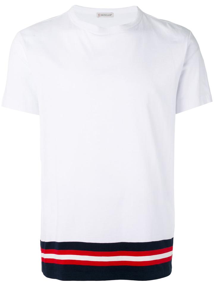 Moncler Contrast Hem T-shirt, Men's, Size: Small, White, Cotton