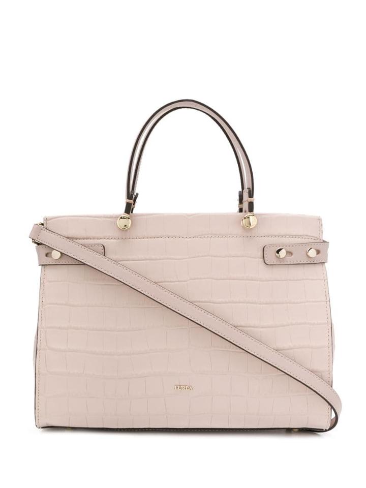 Furla Textured Leather Tote - Neutrals