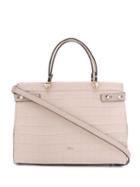 Furla Textured Leather Tote - Neutrals