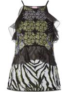 Giamba Chiffon Floral Print Tank Top, Women's, Size: 6, Black, Cotton/polyamide