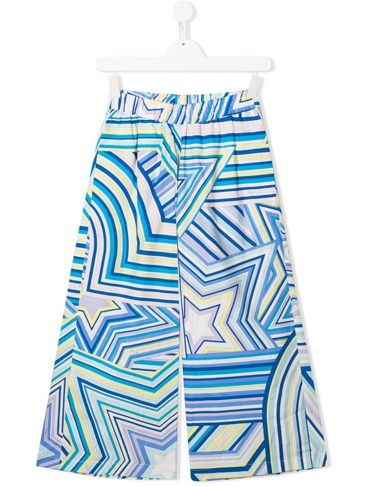 Emilio Pucci Junior Star-striped Trousers - Blue