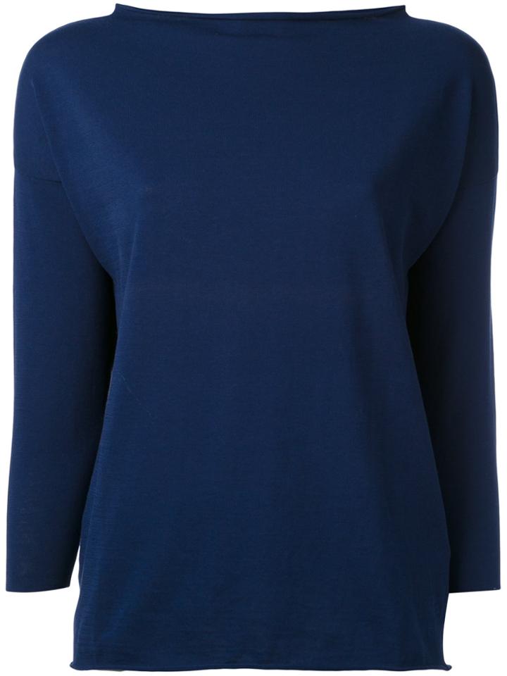 Cruciani Boat Neck Knit - Blue