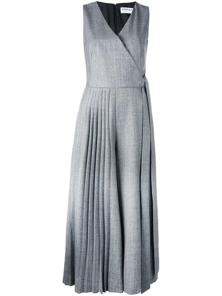 Osman Pleated V Neck Jumpsuit