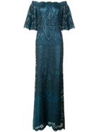 Tadashi Shoji Aimee Off-shoulder Sequin Embroidered Gown - Green