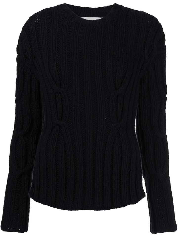Spencer Vladimir Cable Knit Sweater, Women's, Size: Small, Black, Silk/cashmere