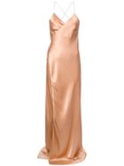 Michelle Mason Strappy Wrap Gown - Yellow