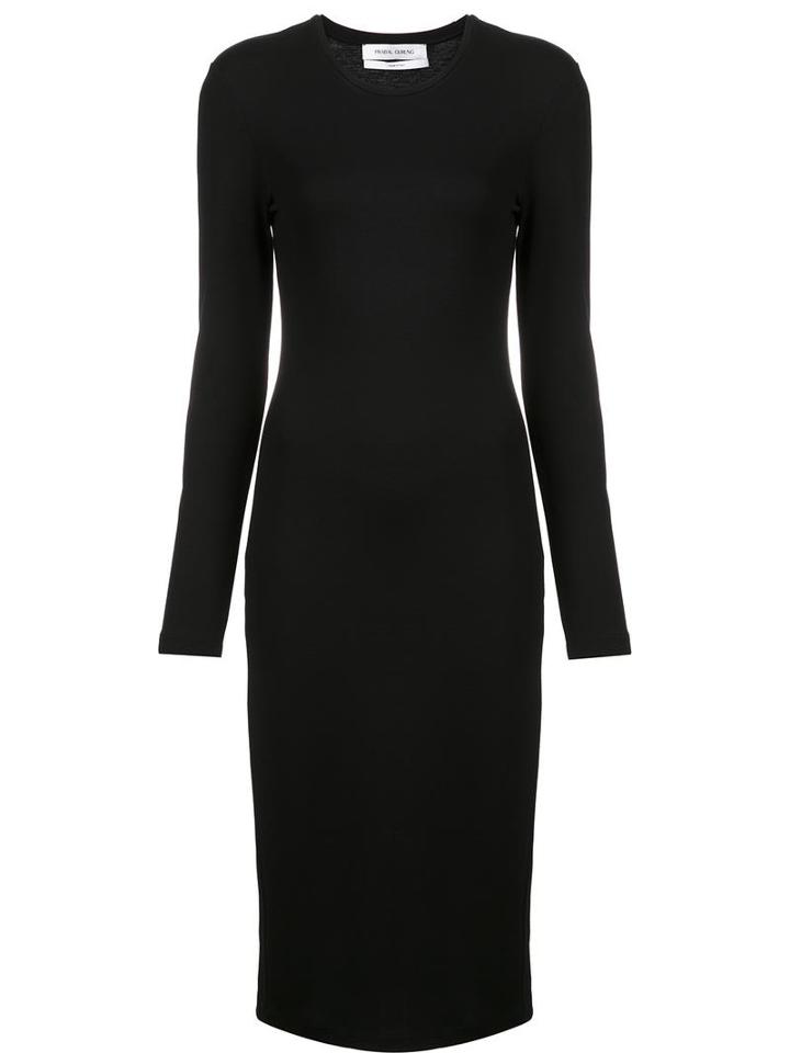 Prabal Gurung Long Sleeve Knit Dress, Women's, Size: Medium, Black, Spandex/elastane/viscose