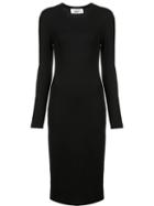 Prabal Gurung Long Sleeve Knit Dress, Women's, Size: Medium, Black, Spandex/elastane/viscose