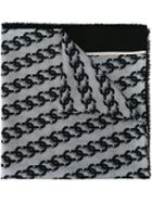 Marc Jacobs Link Chain Print Scarf, Women's, Black, Mercerized Wool