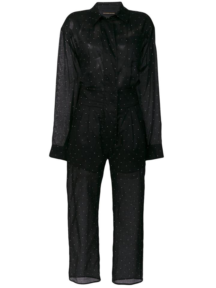Alexandre Vauthier Embellished Cropped Jumpsuit - Black