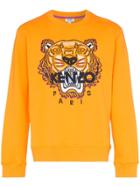 Kenzo Tiger Embroidered Cotton Sweatshirt - Orange