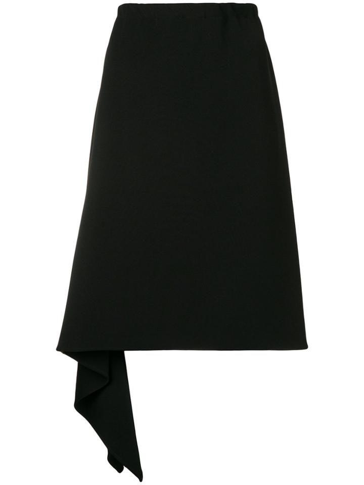 Mm6 Maison Margiela Draped Hem Asymmetric Skirt - Black