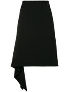 Mm6 Maison Margiela Draped Hem Asymmetric Skirt - Black