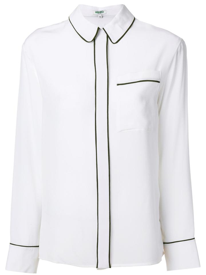 Kenzo Contrast Trim Shirt - White