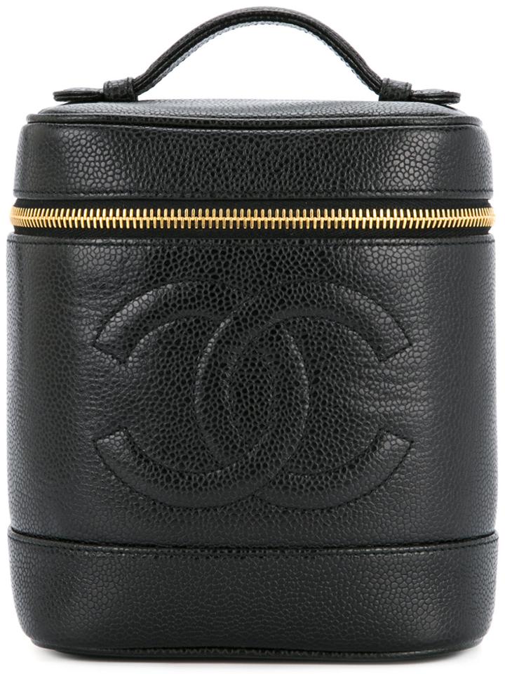 Chanel Vintage Logo Cosmetic Bag - Black