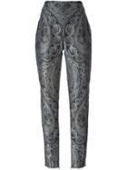 Balmain Straight Fit Paisley Trousers - Grey