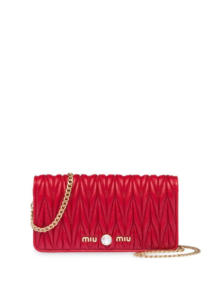 Miu Miu Matelassé Leather Mini-bag - Red