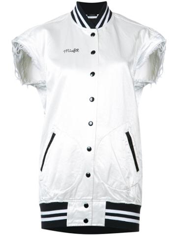 R13 Sleeveless 'misfit' Bomber Jacket, Women's, Size: Medium, White, Cotton/viscose