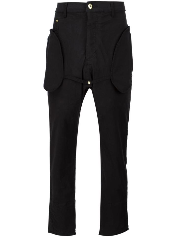 Mr. Completely Oval Pockets Straight Trousers, Men's, Size: 30, Black, Cotton/polyurethane