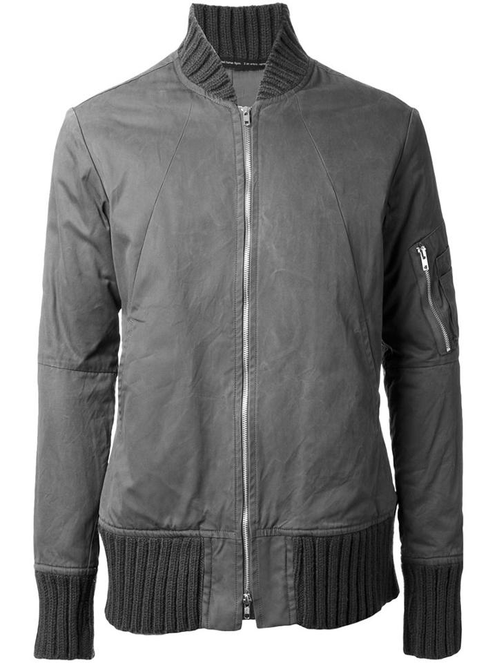 Nude Ribbed Detail Bomber Jacket