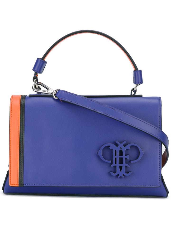 Emilio Pucci Logo Pin Cross Body Bag, Women's, Pink/purple, Leather