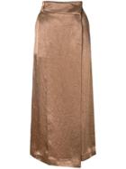 Goen.j Asymmetric Wrap Skirt - Brown