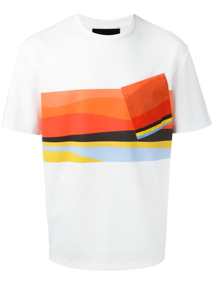 Plac Abstract Print T-shirt, Men's, Size: Large, White, Cotton