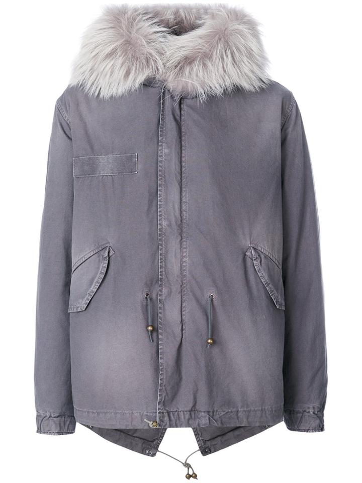Mr & Mrs Italy Fur Lined Short Parka - Grey
