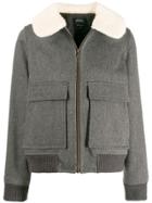 A.p.c. Faux Fur Collar Jacket - Grey
