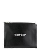 Off-white Zip-around Clutch - Black