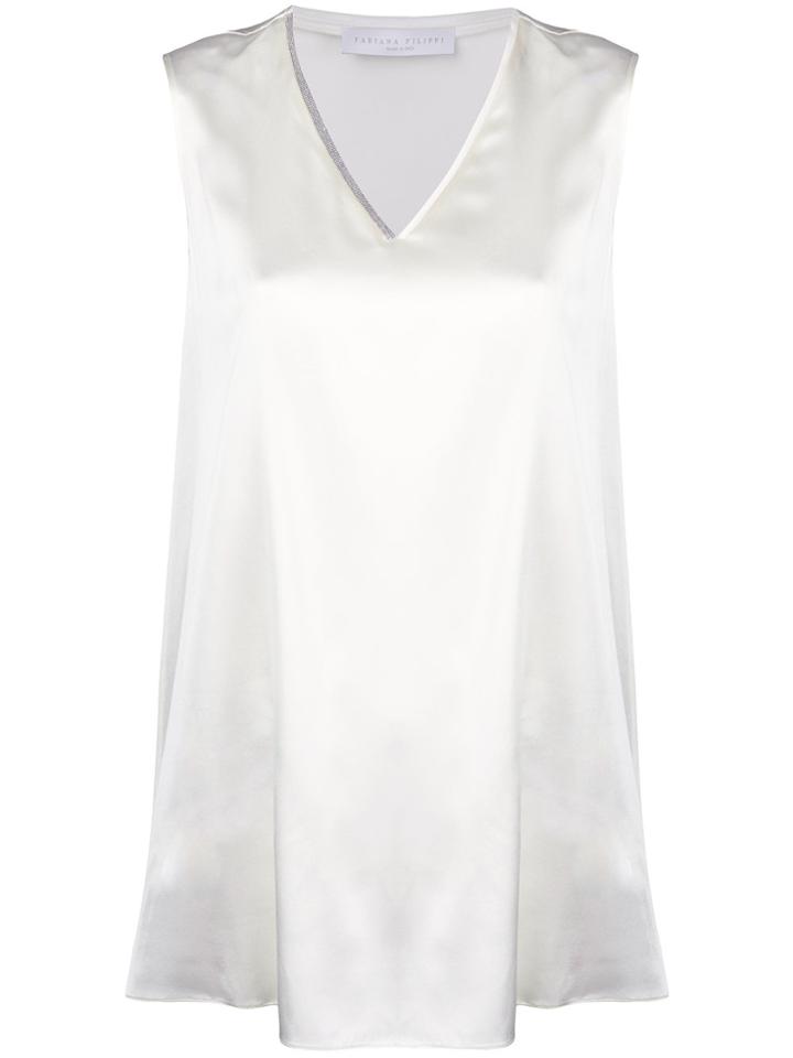 Fabiana Filippi V-neck Sleeveless Top - White