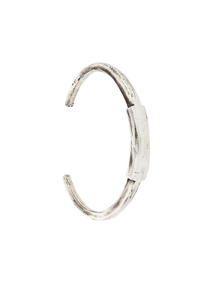 Henson Small Carved Id Cuff, Men's, Size: Medium, Metallic