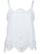 Chloé Lace Insert Cami Top, Women's, Size: 42, White, Silk