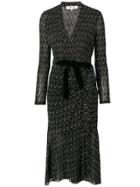 Dvf Diane Von Furstenberg Dot-print Wrap Dress - Black