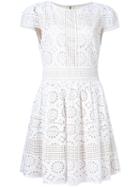 Alice+olivia 'imani' Embroidered Dress, Women's, Size: 10, White, Cotton
