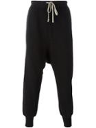 Rick Owens Drkshdw Drop Crotch Track Pants, Men's, Size: Medium, Black, Cotton