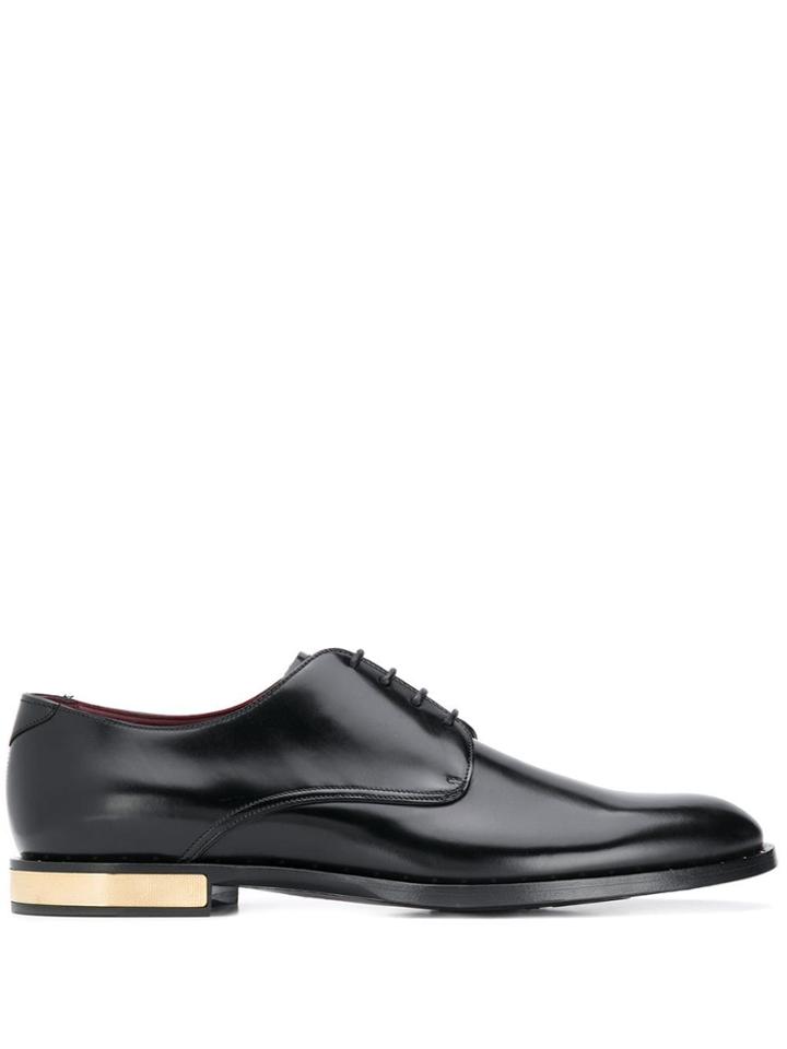 Dolce & Gabbana Gold-tone Apliqué Derby Shoes - Black