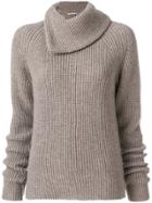 Agnona Oversized Collar Sweater - Nude & Neutrals